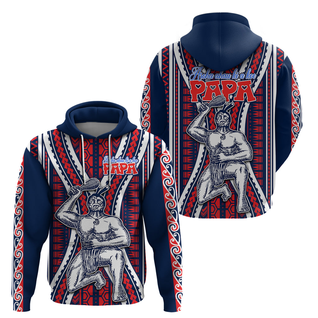 Aotearoa Father's Day Gift For Dad Hoodie Aroha Ahau Ki A Koe Papa - Maori Style Pattern - Wonder Print Shop