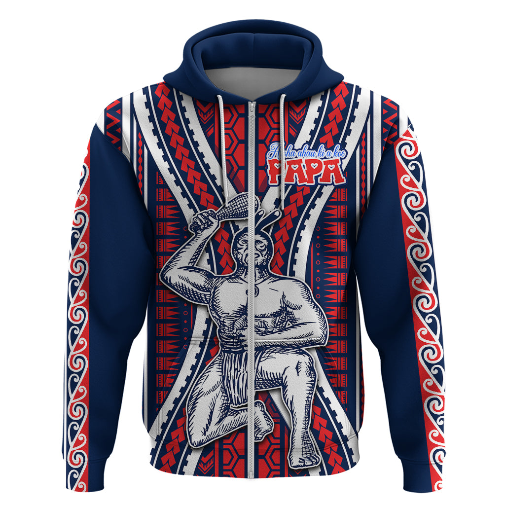Aotearoa Father's Day Gift For Dad Hoodie Aroha Ahau Ki A Koe Papa - Maori Style Pattern - Wonder Print Shop