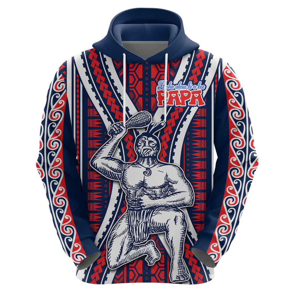 Aotearoa Father's Day Gift For Dad Hoodie Aroha Ahau Ki A Koe Papa - Maori Style Pattern - Wonder Print Shop