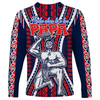 Aotearoa Father's Day Gift For Dad Long Sleeve Shirt Aroha Ahau Ki A Koe Papa - Maori Style Pattern - Wonder Print Shop