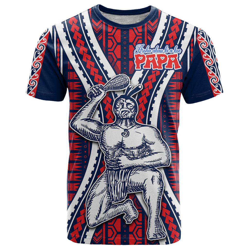 Aotearoa Father's Day Gift For Dad T Shirt Aroha Ahau Ki A Koe Papa - Maori Style Pattern - Wonder Print Shop