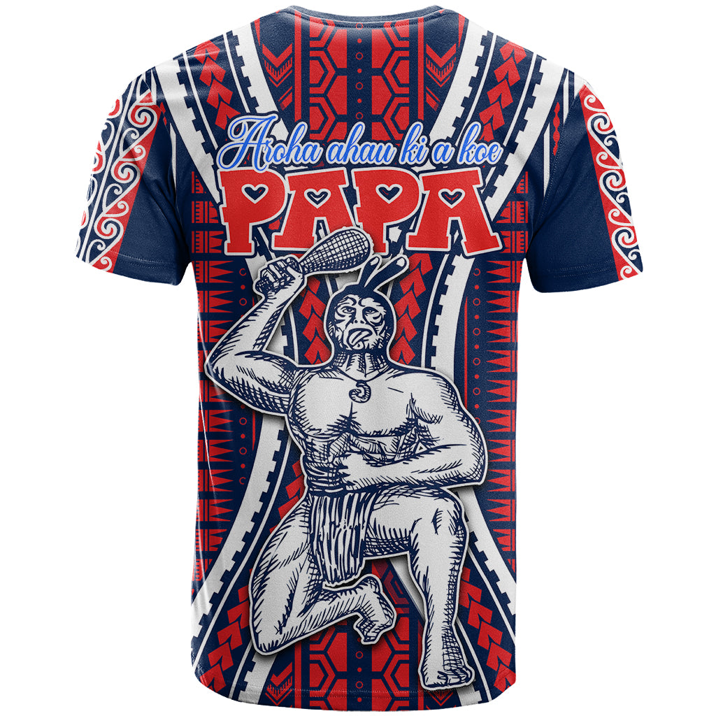 Aotearoa Father's Day Gift For Dad T Shirt Aroha Ahau Ki A Koe Papa - Maori Style Pattern - Wonder Print Shop