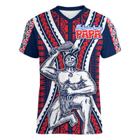 Aotearoa Father's Day Gift For Dad Women V Neck T Shirt Aroha Ahau Ki A Koe Papa - Maori Style Pattern - Wonder Print Shop