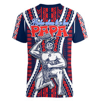 Aotearoa Father's Day Gift For Dad Women V Neck T Shirt Aroha Ahau Ki A Koe Papa - Maori Style Pattern - Wonder Print Shop