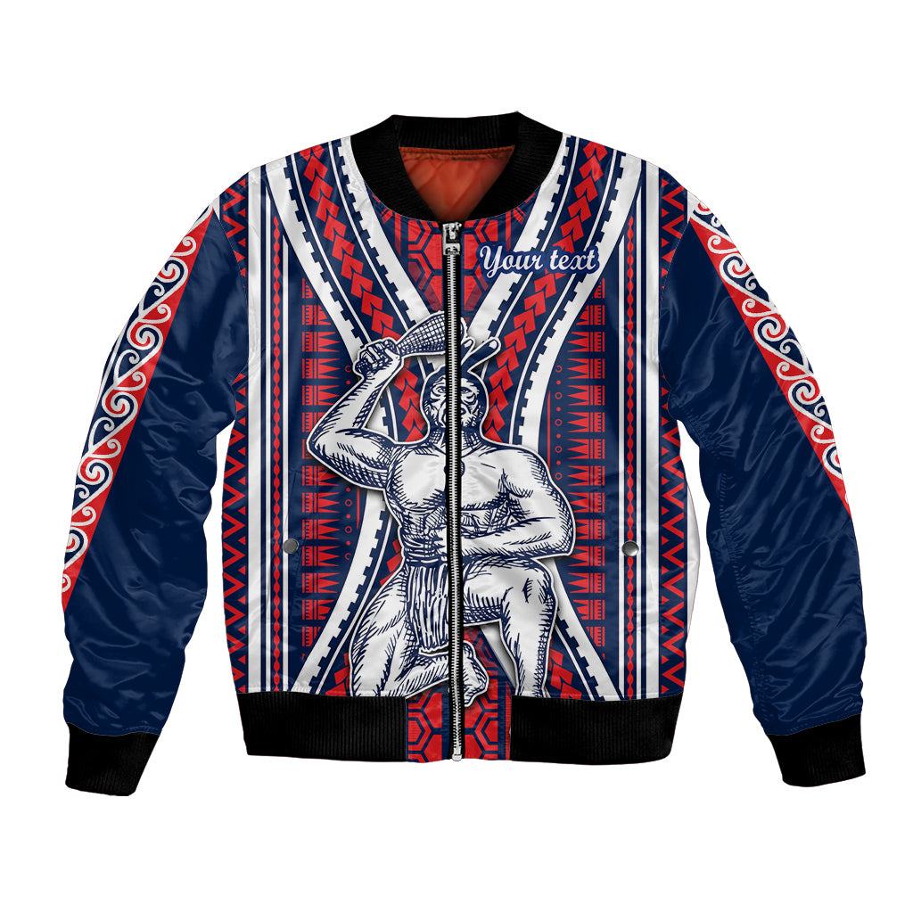 Personalised Aotearoa Father's Day Gift For Dad Bomber Jacket Aroha Ahau Ki A Koe Papa - Maori Style Pattern LT9 - Wonder Print Shop
