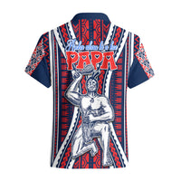 Personalised Aotearoa Father's Day Gift For Dad Hawaiian Shirt Aroha Ahau Ki A Koe Papa - Maori Style Pattern - Wonder Print Shop