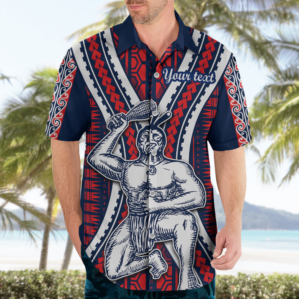 Personalised Aotearoa Father's Day Gift For Dad Hawaiian Shirt Aroha Ahau Ki A Koe Papa - Maori Style Pattern - Wonder Print Shop