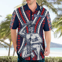Personalised Aotearoa Father's Day Gift For Dad Hawaiian Shirt Aroha Ahau Ki A Koe Papa - Maori Style Pattern - Wonder Print Shop