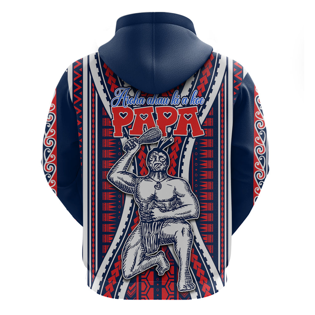 Personalised Aotearoa Father's Day Gift For Dad Hoodie Aroha Ahau Ki A Koe Papa - Maori Style Pattern - Wonder Print Shop