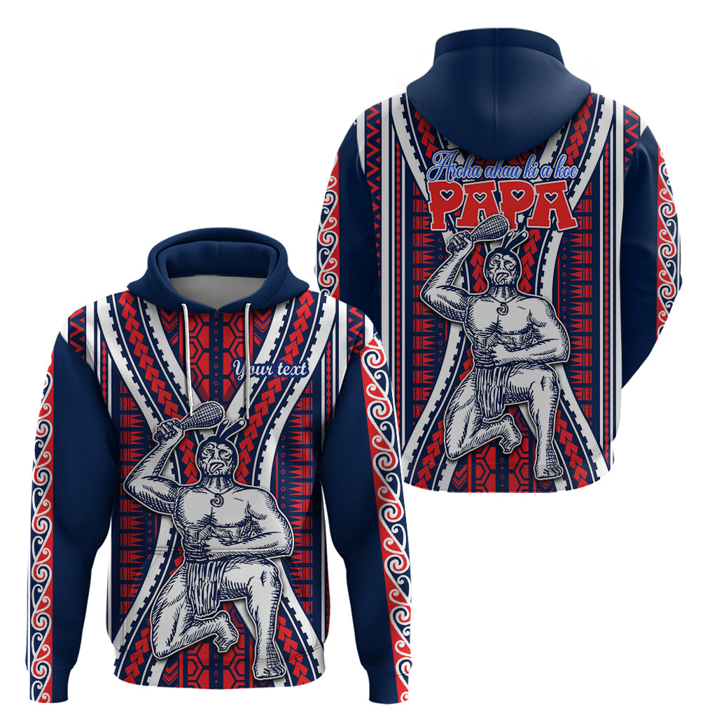 Personalised Aotearoa Father's Day Gift For Dad Hoodie Aroha Ahau Ki A Koe Papa - Maori Style Pattern - Wonder Print Shop