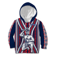 Personalised Aotearoa Father's Day Gift For Dad Kid Hoodie Aroha Ahau Ki A Koe Papa - Maori Style Pattern - Wonder Print Shop