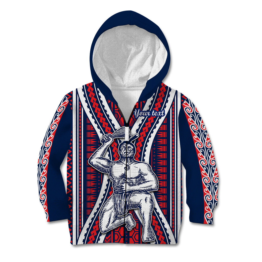 Personalised Aotearoa Father's Day Gift For Dad Kid Hoodie Aroha Ahau Ki A Koe Papa - Maori Style Pattern - Wonder Print Shop