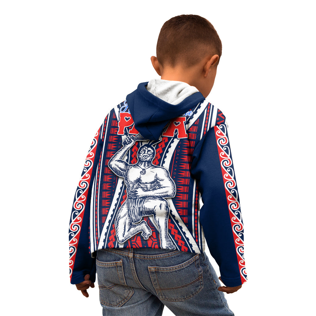 Personalised Aotearoa Father's Day Gift For Dad Kid Hoodie Aroha Ahau Ki A Koe Papa - Maori Style Pattern - Wonder Print Shop