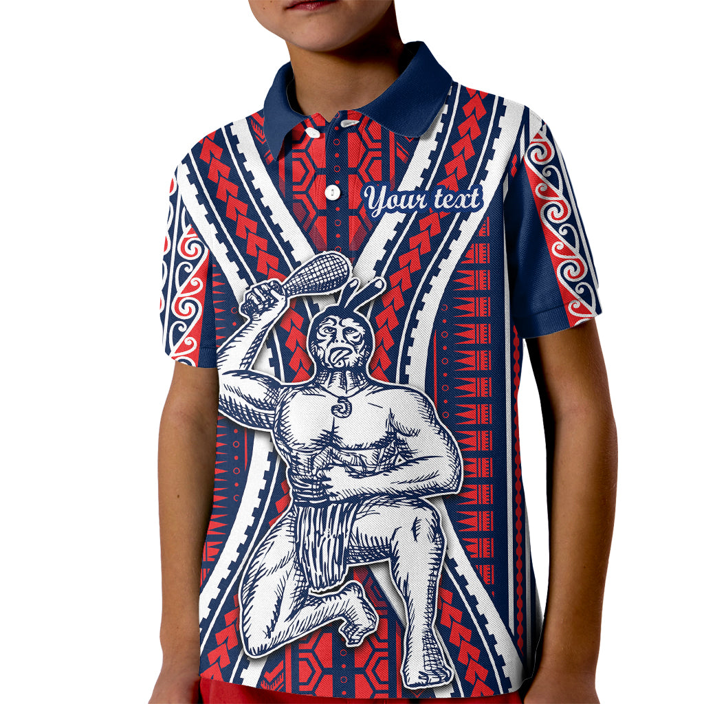 Personalised Aotearoa Father's Day Gift For Dad Kid Polo Shirt Aroha Ahau Ki A Koe Papa - Maori Style Pattern - Wonder Print Shop