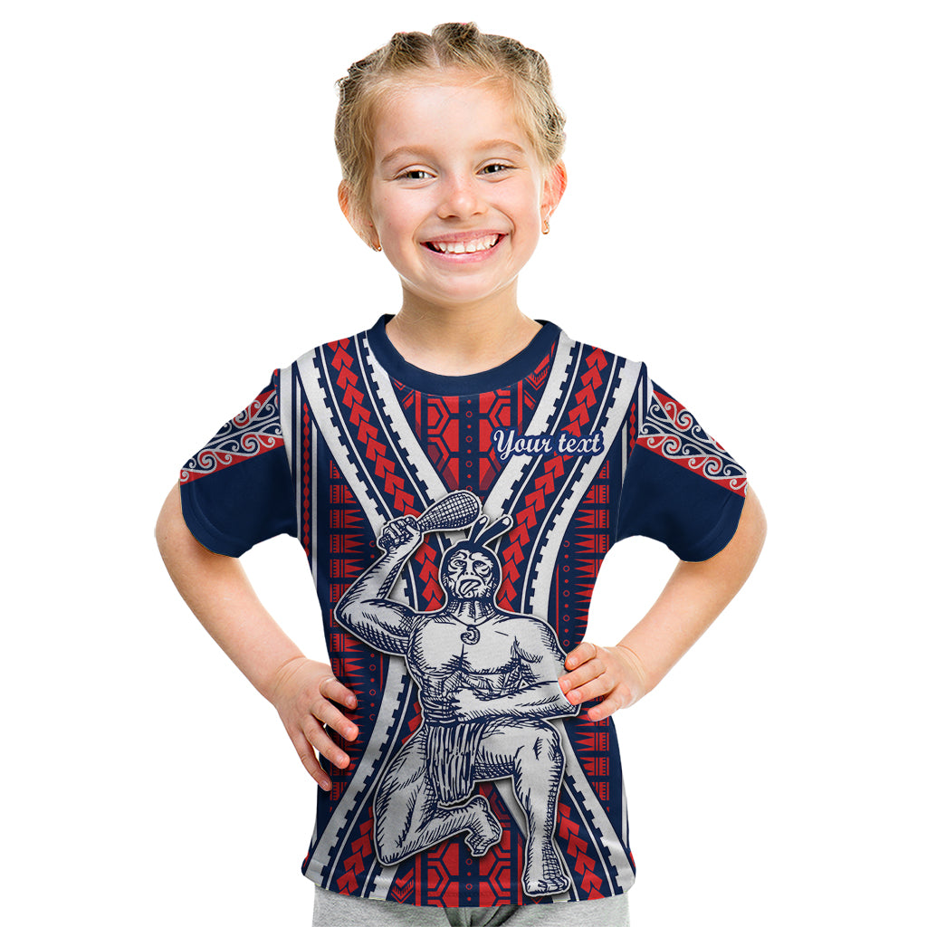 Personalised Aotearoa Father's Day Gift For Dad Kid T Shirt Aroha Ahau Ki A Koe Papa - Maori Style Pattern - Wonder Print Shop