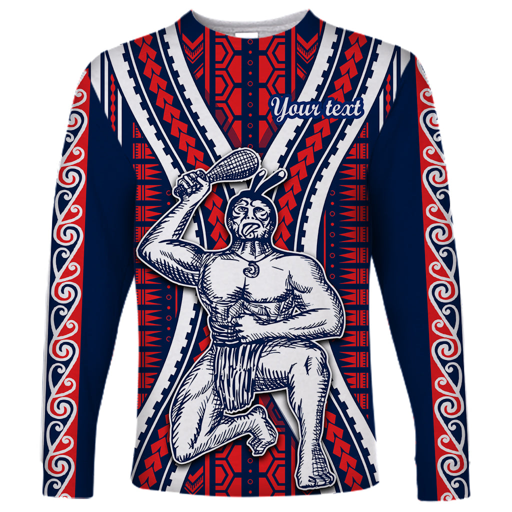 Personalised Aotearoa Father's Day Gift For Dad Long Sleeve Shirt Aroha Ahau Ki A Koe Papa - Maori Style Pattern - Wonder Print Shop