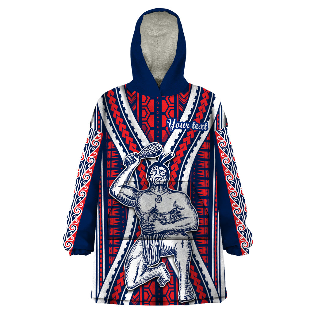 Personalised Aotearoa Father's Day Gift For Dad Wearable Blanket Hoodie Aroha Ahau Ki A Koe Papa - Maori Style Pattern - Wonder Print Shop