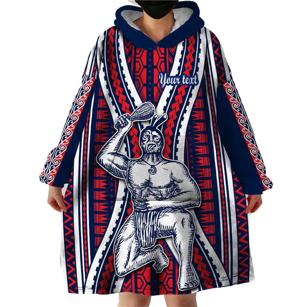 Personalised Aotearoa Father's Day Gift For Dad Wearable Blanket Hoodie Aroha Ahau Ki A Koe Papa - Maori Style Pattern - Wonder Print Shop