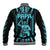 Aotearoa Father's Day Gift For Dad Baseball Jacket Aroha Ahau Ki A Koe Papa - Aqua Maori Style Pattern LT9 - Wonder Print Shop