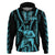 Aotearoa Father's Day Gift For Dad Hoodie Aroha Ahau Ki A Koe Papa - Aqua Maori Style Pattern - Wonder Print Shop