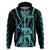 Aotearoa Father's Day Gift For Dad Hoodie Aroha Ahau Ki A Koe Papa - Aqua Maori Style Pattern - Wonder Print Shop