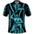 Aotearoa Father's Day Gift For Dad Polo Shirt Aroha Ahau Ki A Koe Papa - Aqua Maori Style Pattern - Wonder Print Shop