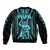 Aotearoa Father's Day Gift For Dad Sleeve Zip Bomber Jacket Aroha Ahau Ki A Koe Papa - Aqua Maori Style Pattern - Wonder Print Shop