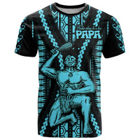 Aotearoa Father's Day Gift For Dad T Shirt Aroha Ahau Ki A Koe Papa - Aqua Maori Style Pattern - Wonder Print Shop