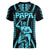Aotearoa Father's Day Gift For Dad Women V Neck T Shirt Aroha Ahau Ki A Koe Papa - Aqua Maori Style Pattern - Wonder Print Shop
