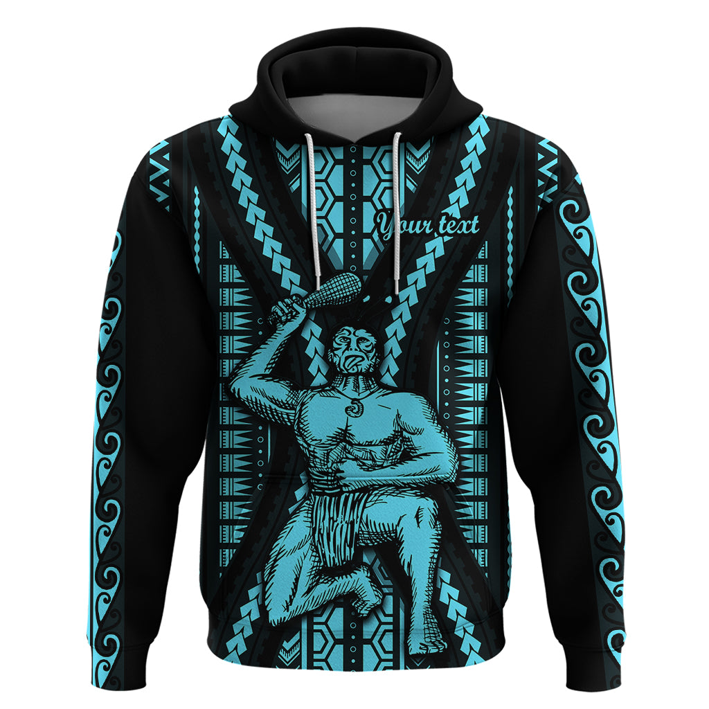 Personalised Aotearoa Father's Day Gift For Dad Hoodie Aroha Ahau Ki A Koe Papa - Aqua Maori Style Pattern - Wonder Print Shop