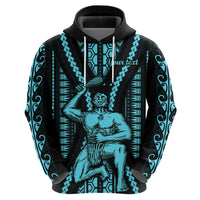 Personalised Aotearoa Father's Day Gift For Dad Hoodie Aroha Ahau Ki A Koe Papa - Aqua Maori Style Pattern - Wonder Print Shop