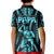 Personalised Aotearoa Father's Day Gift For Dad Kid Polo Shirt Aroha Ahau Ki A Koe Papa - Aqua Maori Style Pattern - Wonder Print Shop