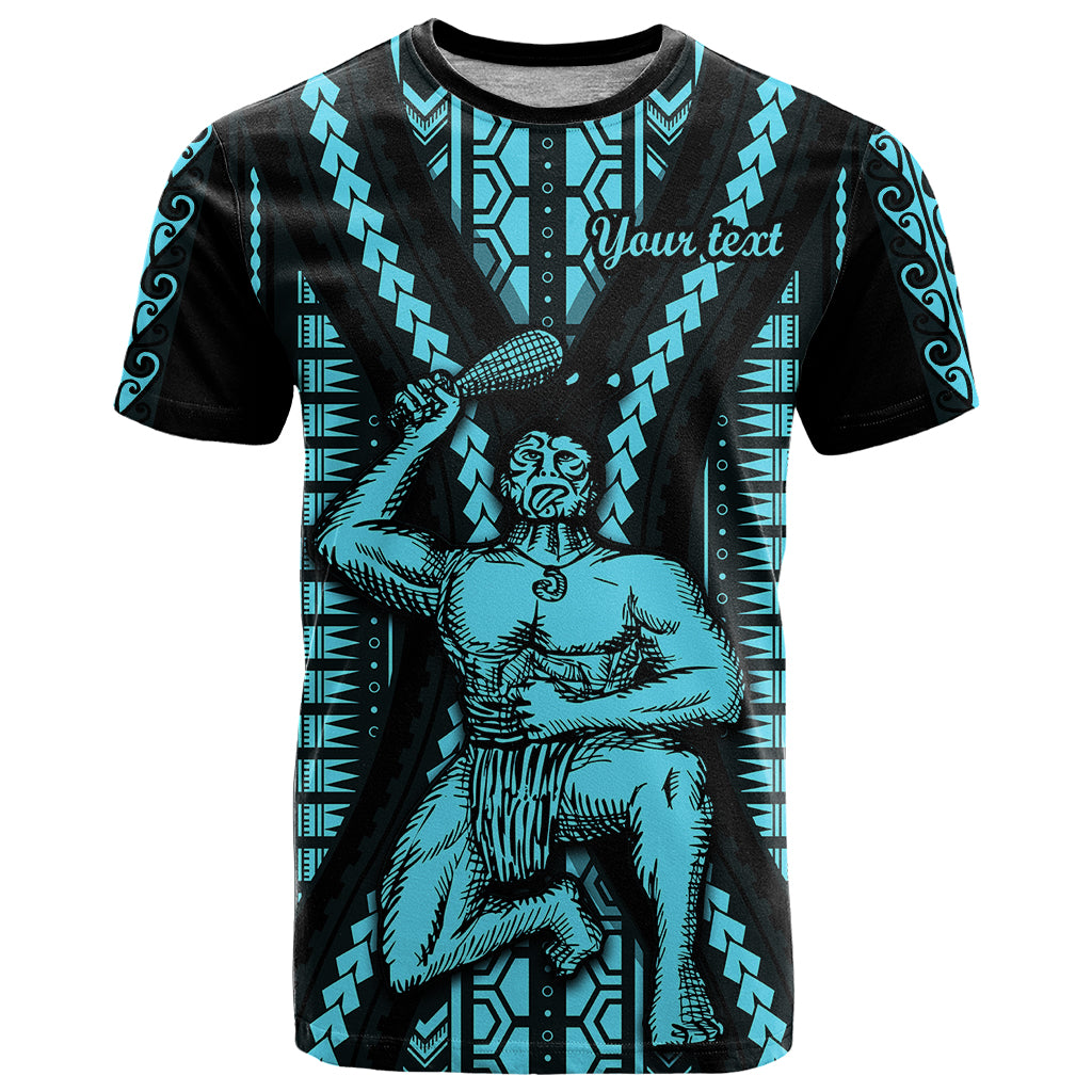 Personalised Aotearoa Father's Day Gift For Dad T Shirt Aroha Ahau Ki A Koe Papa - Aqua Maori Style Pattern - Wonder Print Shop