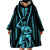Personalised Aotearoa Father's Day Gift For Dad Wearable Blanket Hoodie Aroha Ahau Ki A Koe Papa - Aqua Maori Style Pattern - Wonder Print Shop