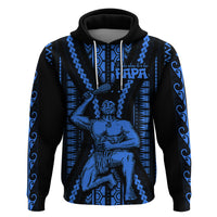 Aotearoa Father's Day Gift For Dad Hoodie Aroha Ahau Ki A Koe Papa - Blue Maori Style Pattern - Wonder Print Shop