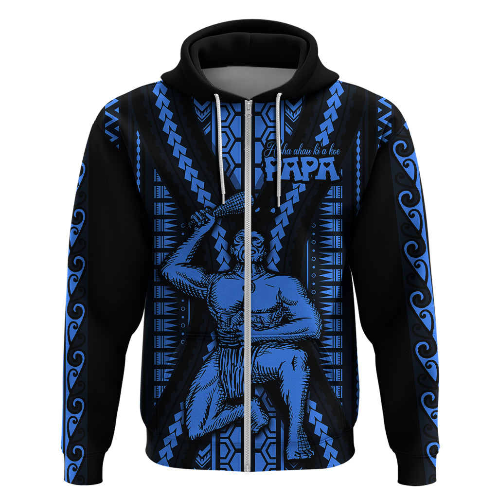Aotearoa Father's Day Gift For Dad Hoodie Aroha Ahau Ki A Koe Papa - Blue Maori Style Pattern - Wonder Print Shop