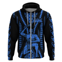 Aotearoa Father's Day Gift For Dad Hoodie Aroha Ahau Ki A Koe Papa - Blue Maori Style Pattern - Wonder Print Shop