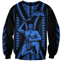 Aotearoa Father's Day Gift For Dad Sweatshirt Aroha Ahau Ki A Koe Papa - Blue Maori Style Pattern - Wonder Print Shop