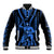 Personalised Aotearoa Father's Day Gift For Dad Baseball Jacket Aroha Ahau Ki A Koe Papa - Blue Maori Style Pattern LT9 - Wonder Print Shop