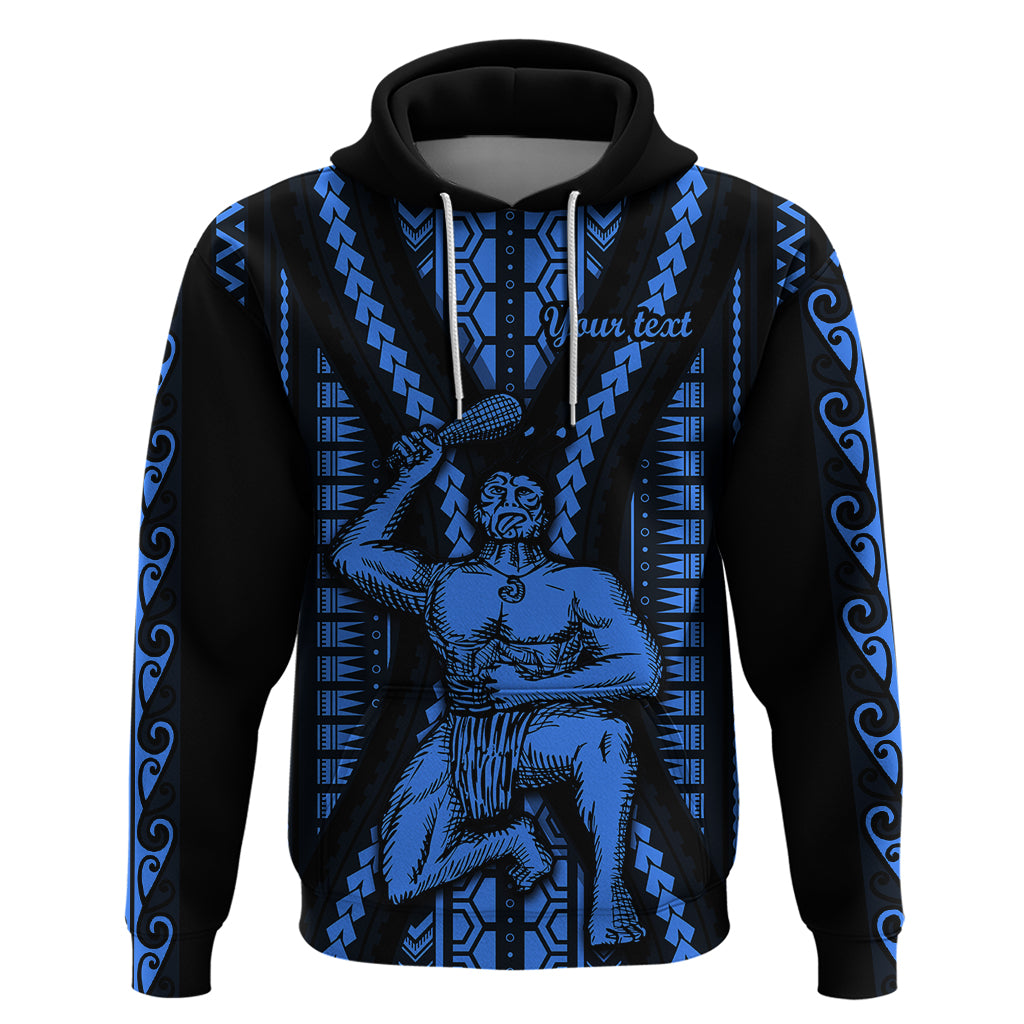 Personalised Aotearoa Father's Day Gift For Dad Hoodie Aroha Ahau Ki A Koe Papa - Blue Maori Style Pattern - Wonder Print Shop