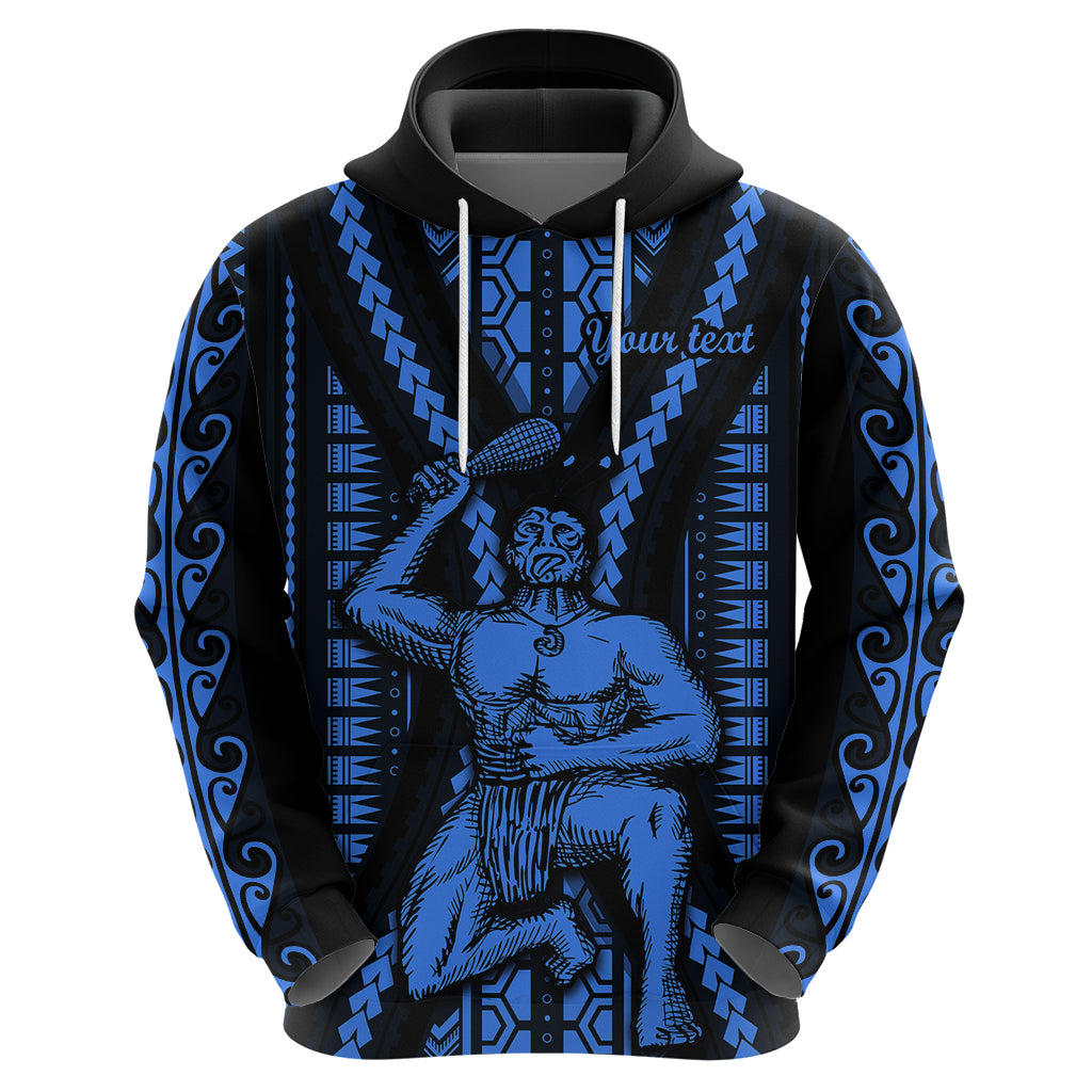 Personalised Aotearoa Father's Day Gift For Dad Hoodie Aroha Ahau Ki A Koe Papa - Blue Maori Style Pattern - Wonder Print Shop