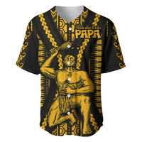 Aotearoa Father's Day Gift For Dad Baseball Jersey Aroha Ahau Ki A Koe Papa - Gold Maori Style Pattern LT9 - Wonder Print Shop