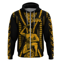 Aotearoa Father's Day Gift For Dad Hoodie Aroha Ahau Ki A Koe Papa - Gold Maori Style Pattern - Wonder Print Shop