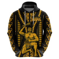 Aotearoa Father's Day Gift For Dad Hoodie Aroha Ahau Ki A Koe Papa - Gold Maori Style Pattern - Wonder Print Shop