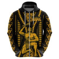 Aotearoa Father's Day Gift For Dad Hoodie Aroha Ahau Ki A Koe Papa - Gold Maori Style Pattern - Wonder Print Shop