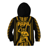 Aotearoa Father's Day Gift For Dad Kid Hoodie Aroha Ahau Ki A Koe Papa - Gold Maori Style Pattern - Wonder Print Shop