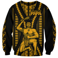 Aotearoa Father's Day Gift For Dad Sweatshirt Aroha Ahau Ki A Koe Papa - Gold Maori Style Pattern - Wonder Print Shop