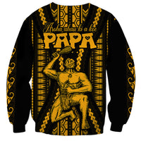 Aotearoa Father's Day Gift For Dad Sweatshirt Aroha Ahau Ki A Koe Papa - Gold Maori Style Pattern - Wonder Print Shop
