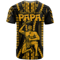 Aotearoa Father's Day Gift For Dad T Shirt Aroha Ahau Ki A Koe Papa - Gold Maori Style Pattern - Wonder Print Shop