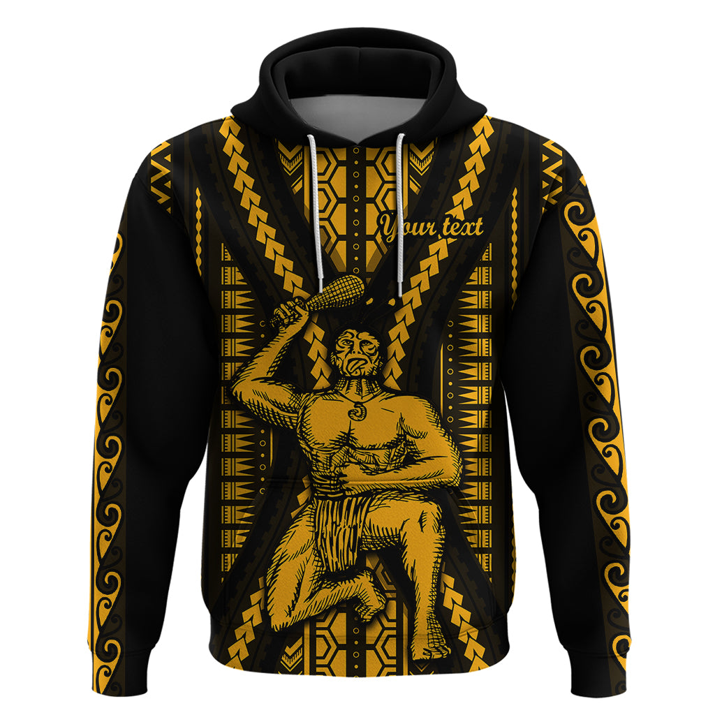 Personalised Aotearoa Father's Day Gift For Dad Hoodie Aroha Ahau Ki A Koe Papa - Gold Maori Style Pattern - Wonder Print Shop